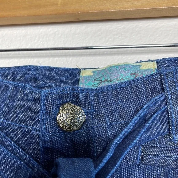 Seven 7 Denim Blue Belted Shorts - Picture 3 of 5